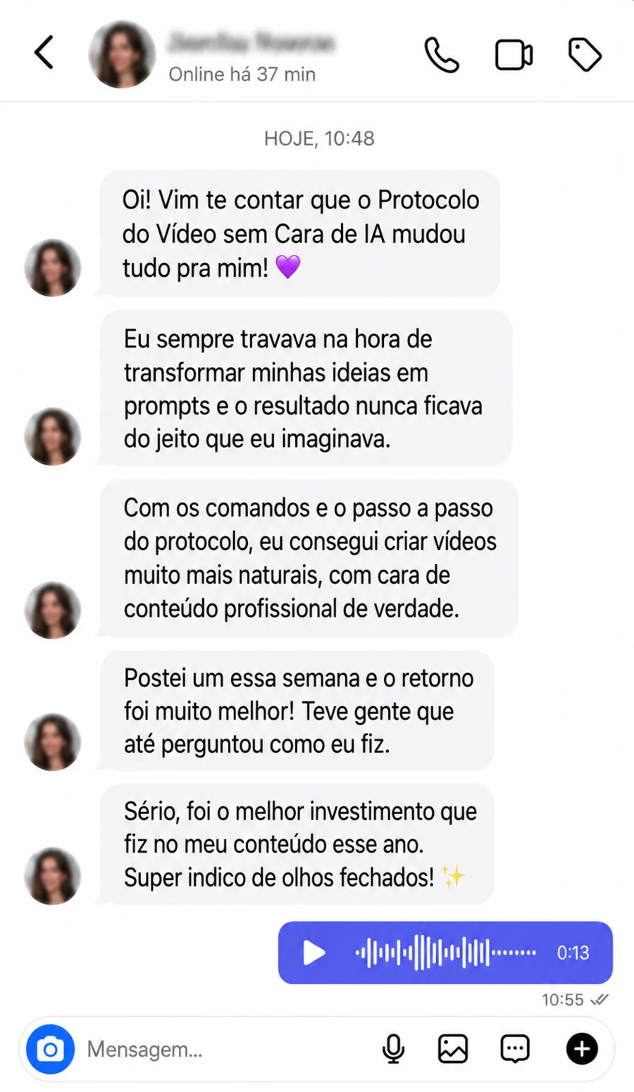Depoimento real de aluno 2 do Protocolo do Vídeo sem Cara de IA